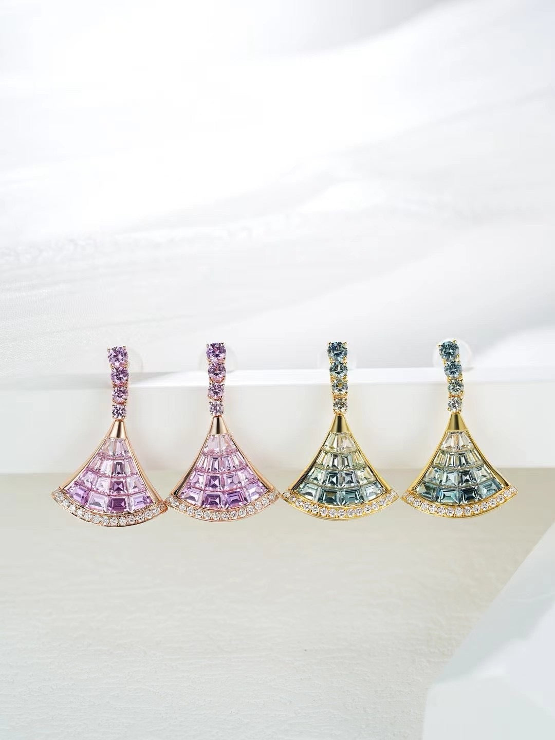 Rainbow Sapphire 18k Gold Earring (Item No. SA073）