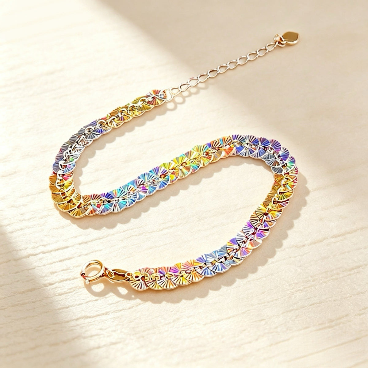 Laser Iridescent 18K Gold Bracelet (Item No. SJB017）