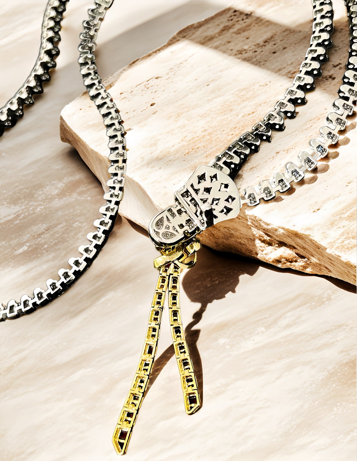 Vintage Zip 18k Gold Diamond Ruby Necklace (Item No. VT211）