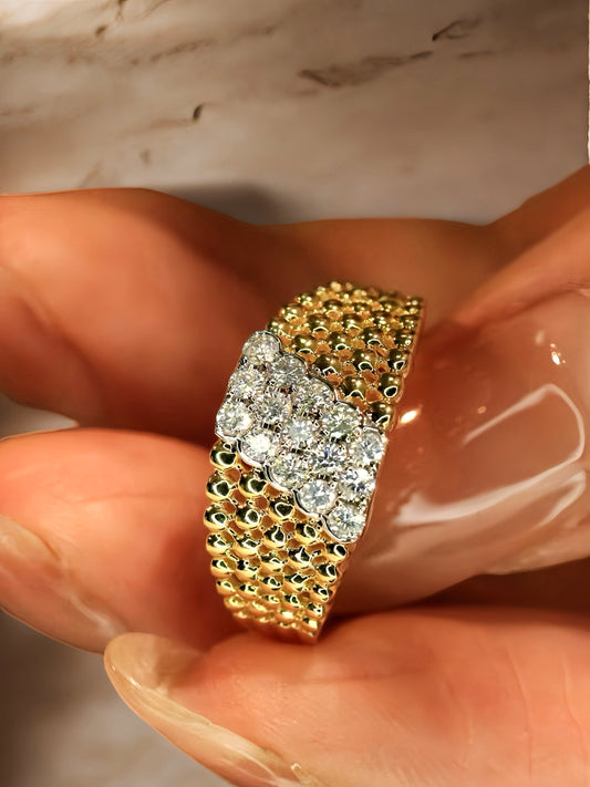 Vintage 18k Gold Sapphire Diamond Ring (Item No. VT187）