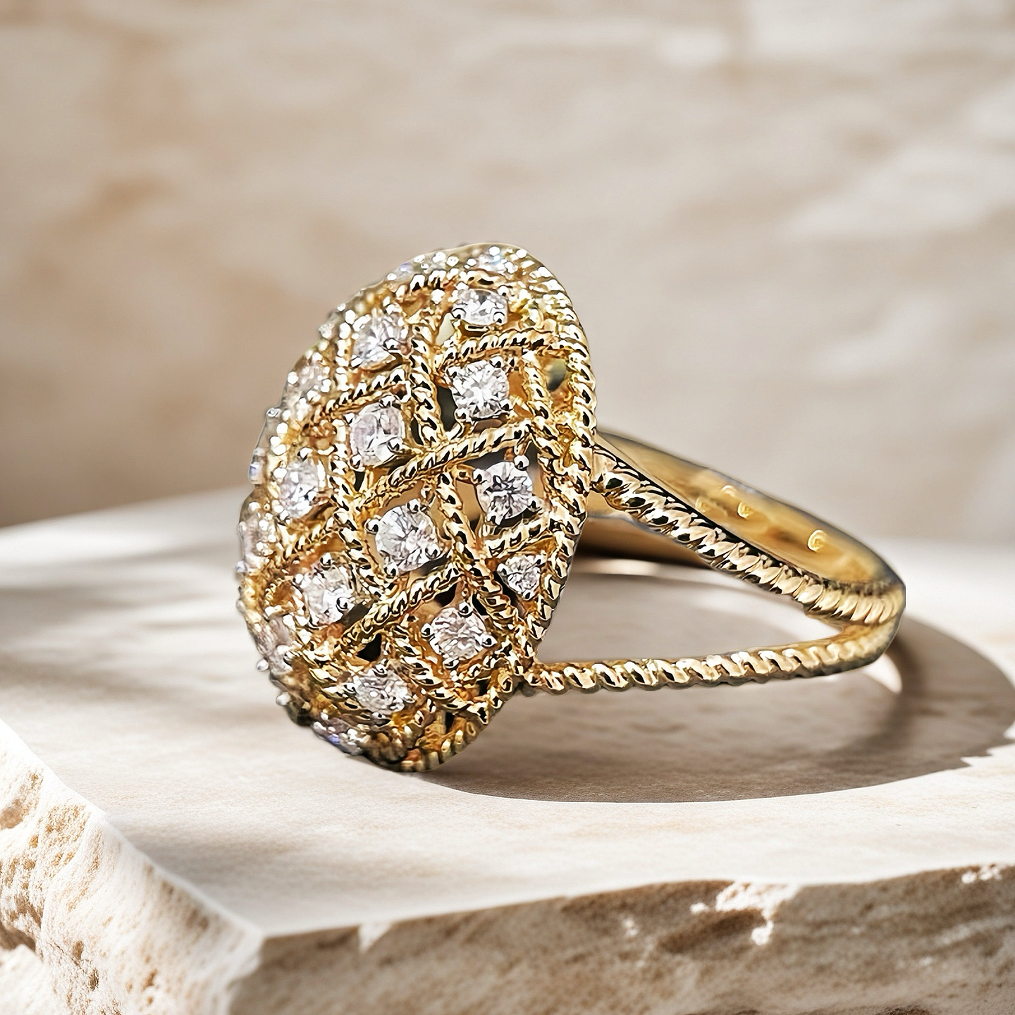 Vintage Stars 18k Gold Diamond Ring (Item No. VT011）