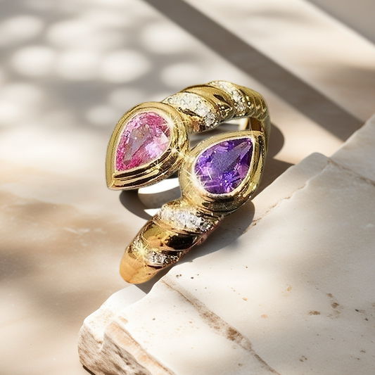 Snake 18k Gold Diamond Ring (Item No. VT031）