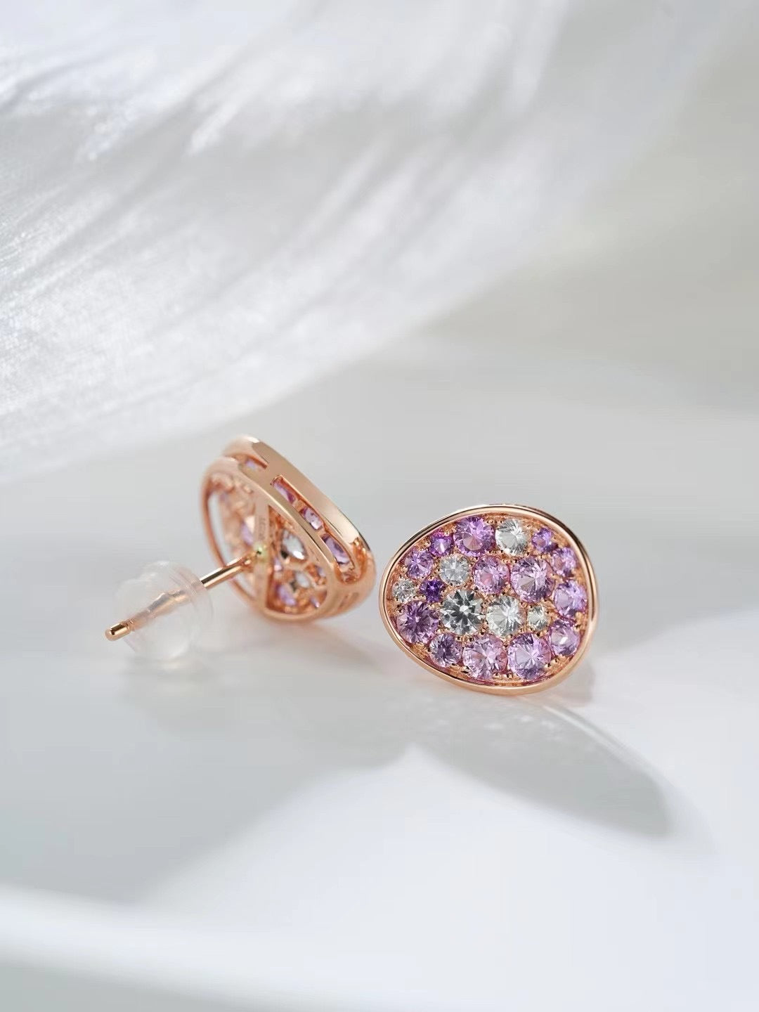 Rainbow Sapphire 18k Gold Earring (Item No. SA058）