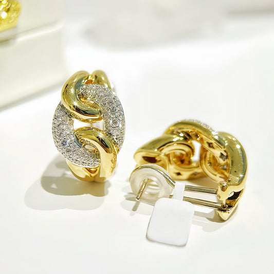 Vintage 18k Gold Diamond Earring (Item No. VT378）