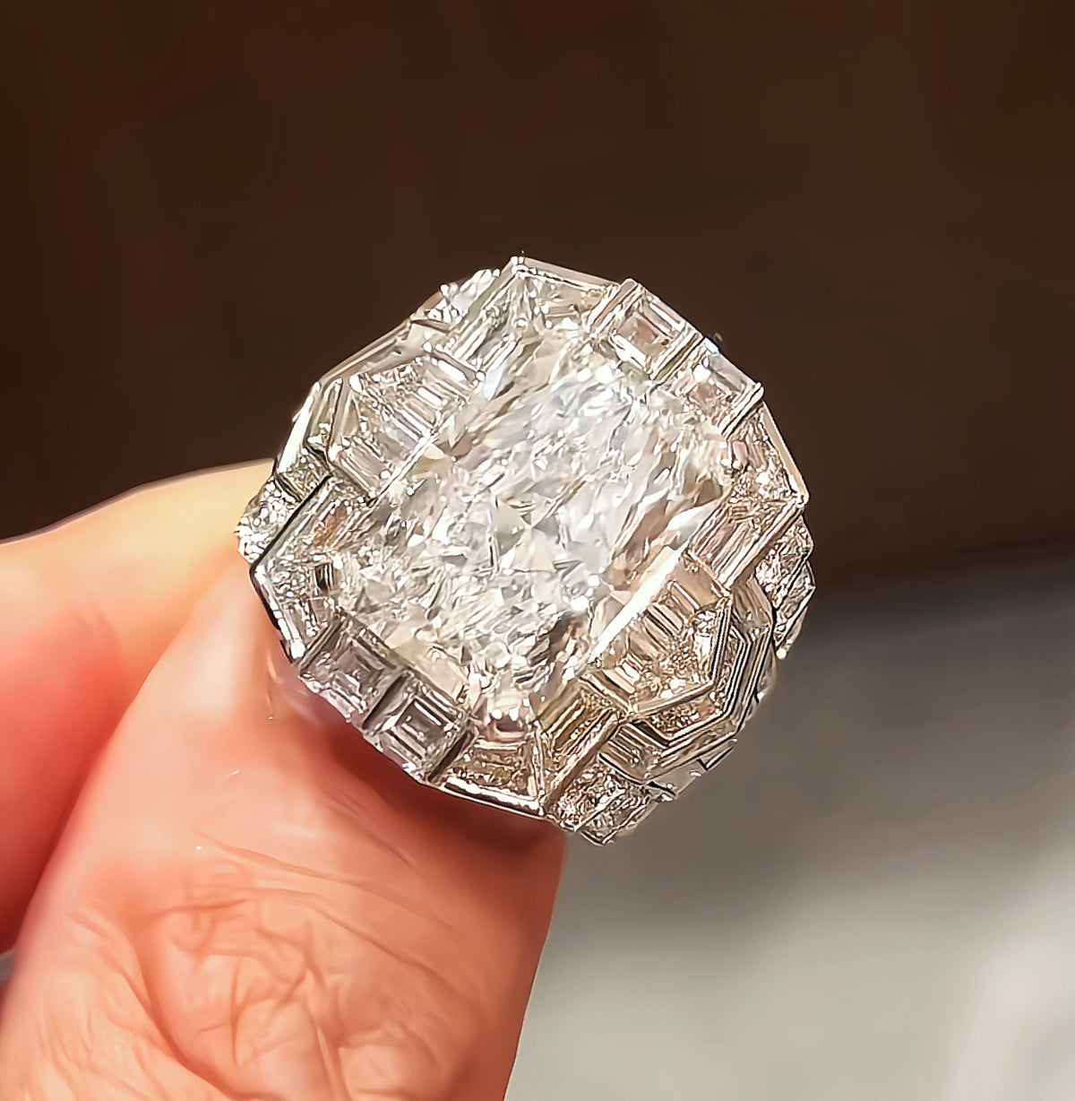 Platinum Gold Lab Grown Diamond Ring (Item No. JXXR05）