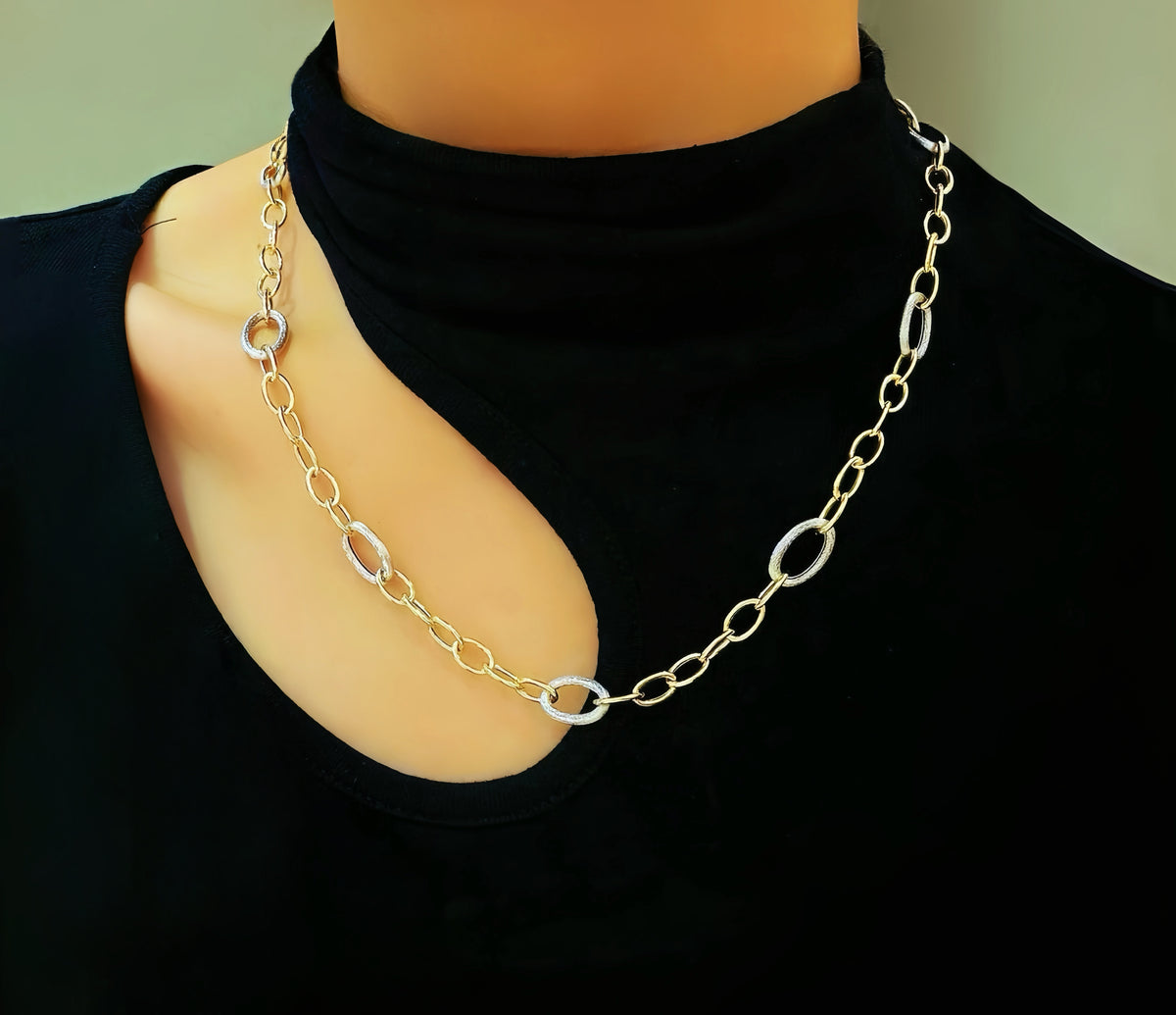 Curb Link 18k Gold Necklace (Item No. SJN021）
