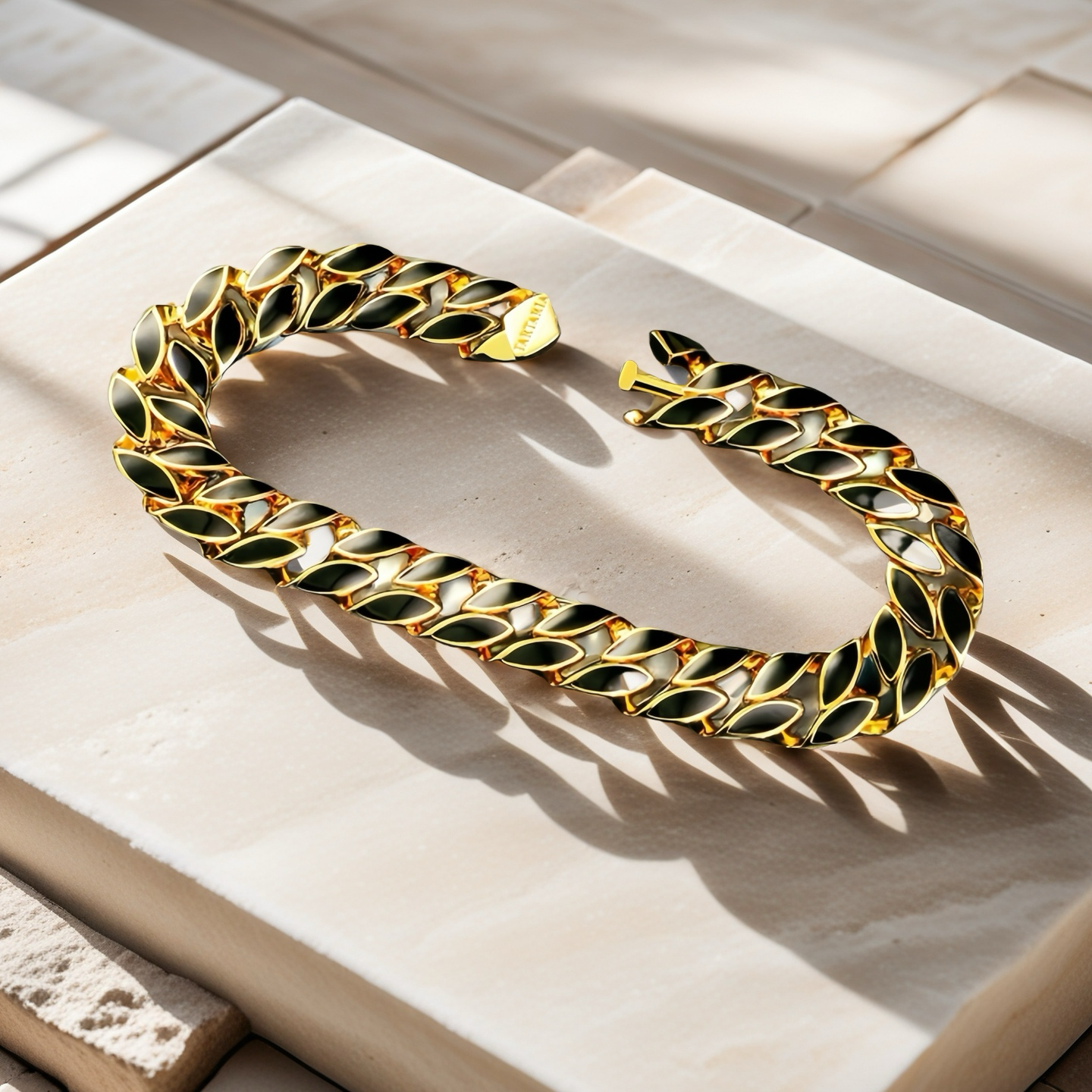 Enamel Curlink 925 Sterling Silver/9k/14k/18k Bracelet Chain (Item No. GB0002）