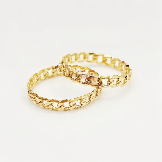 Curb Link 18k Gold Ring (Item No. HFR030）