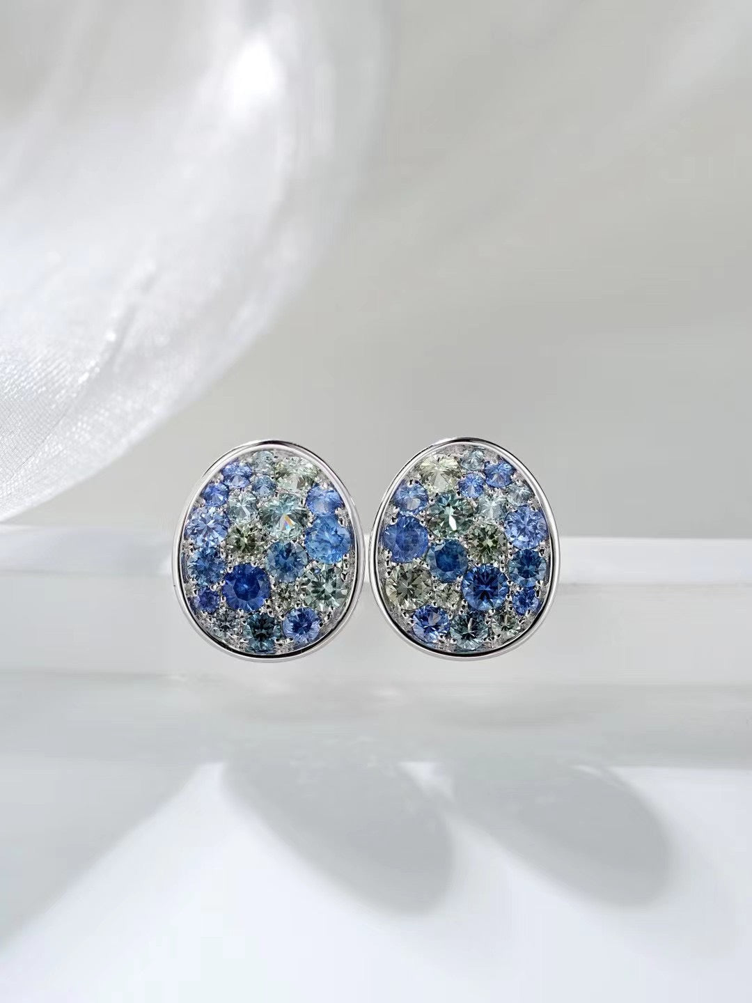 Rainbow Sapphire 18k Gold Earring (Item No. SA058）