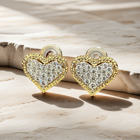 Heart 18k Gold Diamond Earring (Item No. VT048）