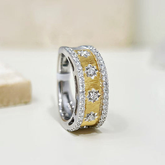 Vintage 18k Gold Diamond Emerald Ring (Item No. VT463）