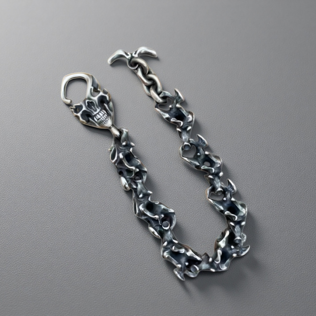 Skull Silver Bracelet Chain (Item No.SC044)