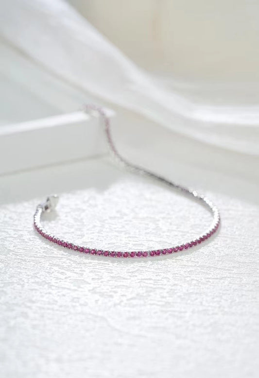 Tennis Rainbow Sapphire 18k Gold Bracelet (Item No. SA108）