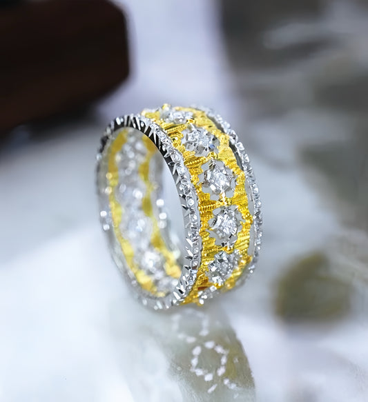 GuipureLace Vintage 18k Gold Diamond Ring (Item No. VT026）