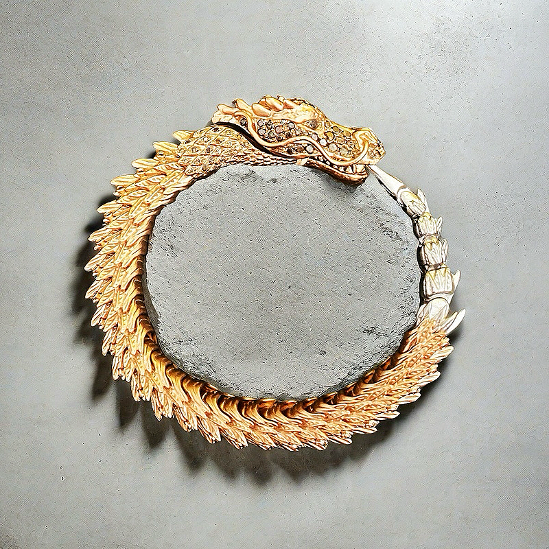 Gold Dragon Diamond Bracelet Chain (Item No. GB0023)