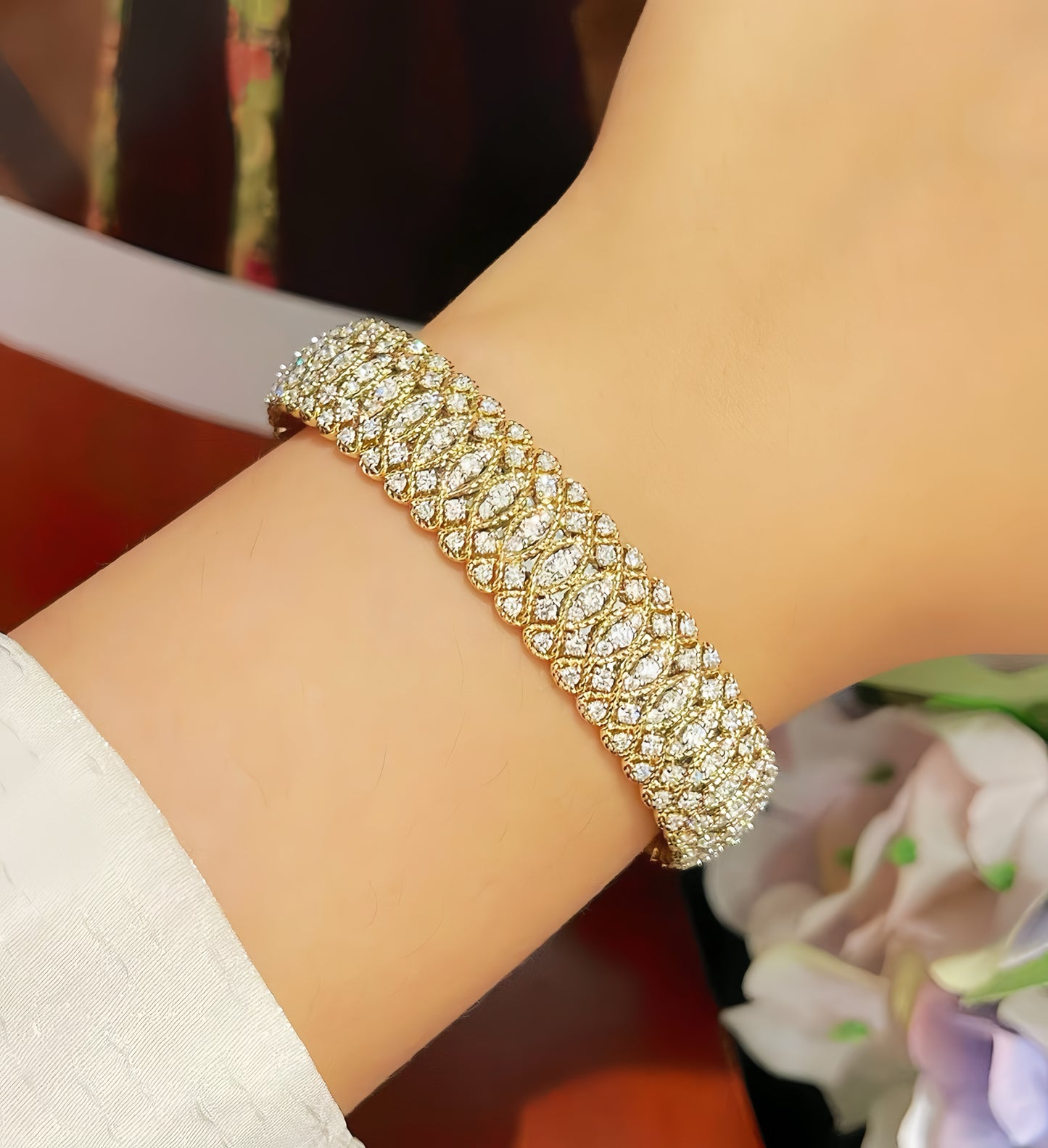 Vintage 18k Gold Diamond Bracelet (Item No. VT339)