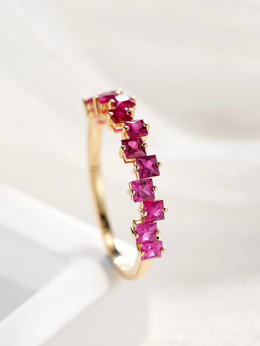 Rainbow Sapphire 18k Gold Ring (Item No. SA095）
