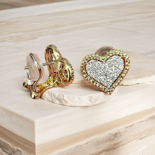 Heart 18k Gold Diamond Earring (Item No. VT048）