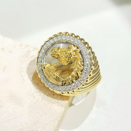 Horse 18k Gold Diamond Ring (Item No. VT364）