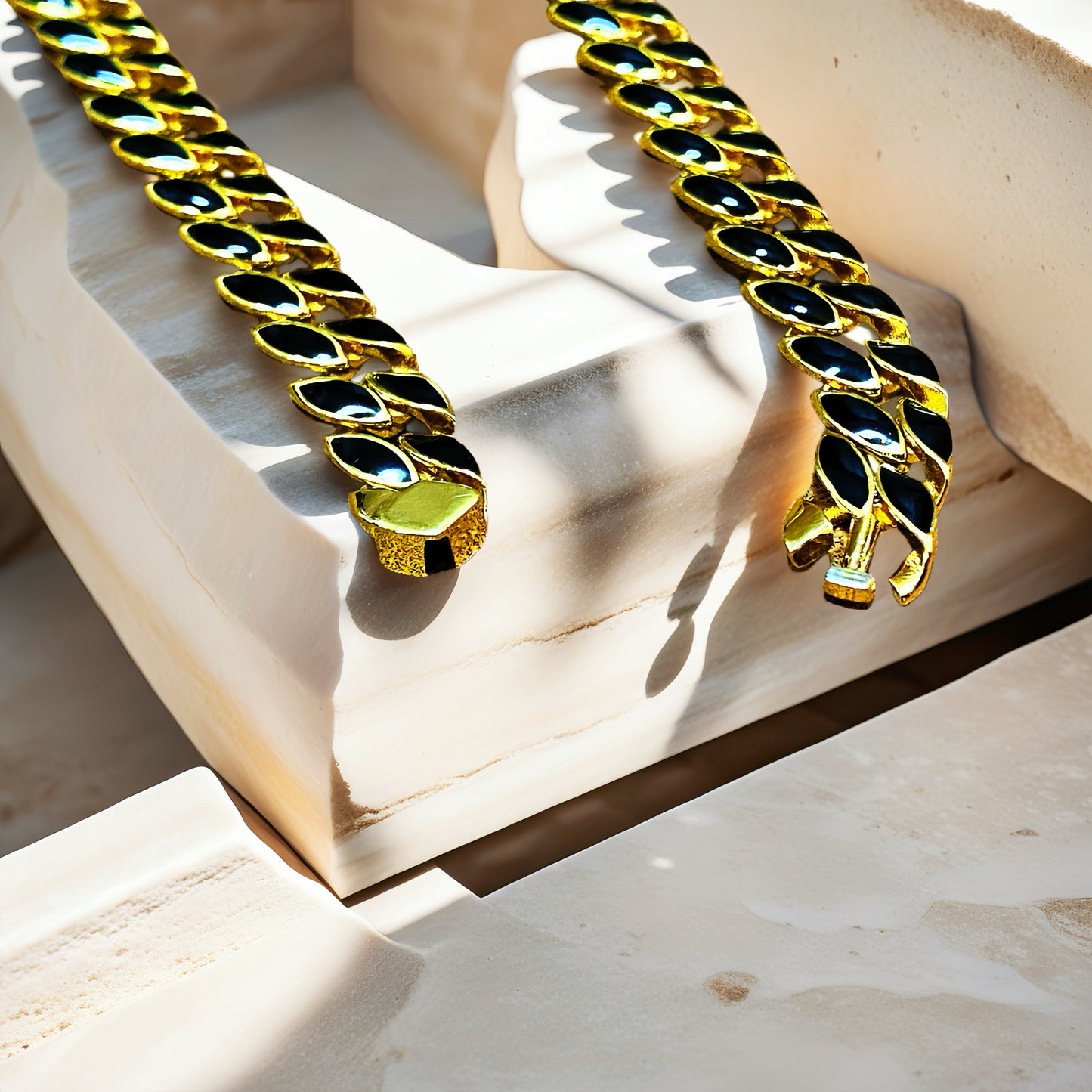 Curb Link Enamel Sterling Silver/9k/14k/18k Necklace Chain (Item No. GN0003）