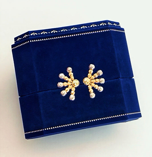 Fan-shaped 18k Gold Earring (Item No. SJER002）