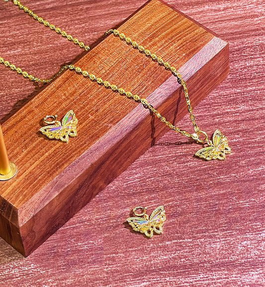 Laser Iridescent 18k Gold Pendant (Item No. SJP010）