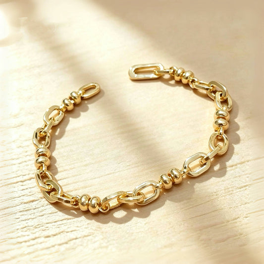 Curb Link 18K Gold Bracelet (Item No. HFB016）