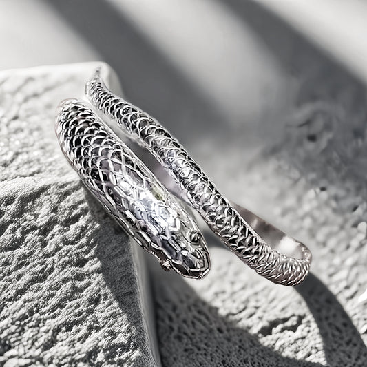 Ouroboros Silver Bangle (Item No. B0252)