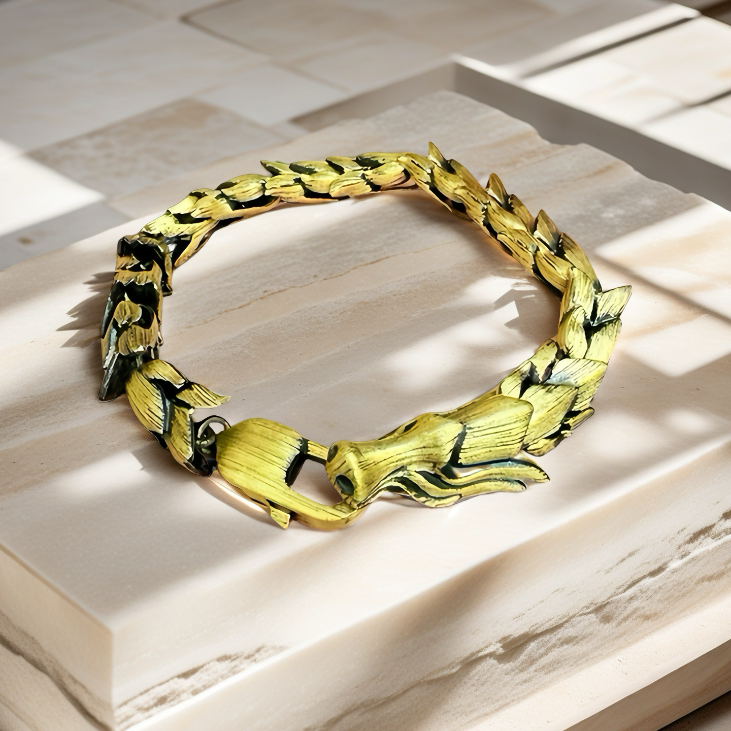 Gold Dragon 24k Gold Bracelet Chain (Item No. GB0029)