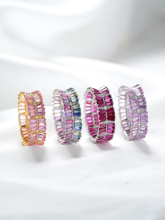 Rainbow Sapphire 18k Gold Ring (Item No. SA120）