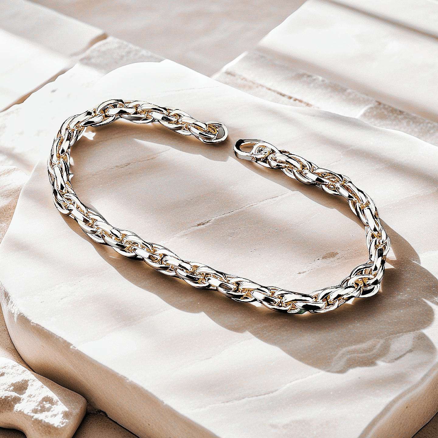 Classic 925 Sterling Silver/9k/14k/18k Gold Bracelet Chain (Item No. GB0021）