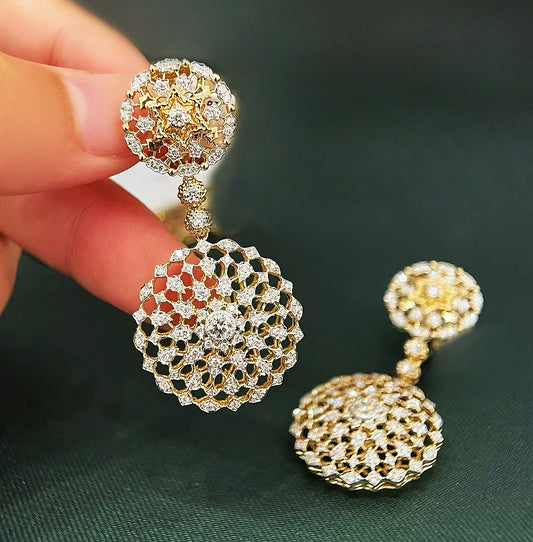 Vintage 18k Gold Diamond Earring (Item No. VT236）