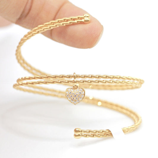 Elastic Muti-layer Twisted 18K Gold Bracelet (Item No. DG021CB)