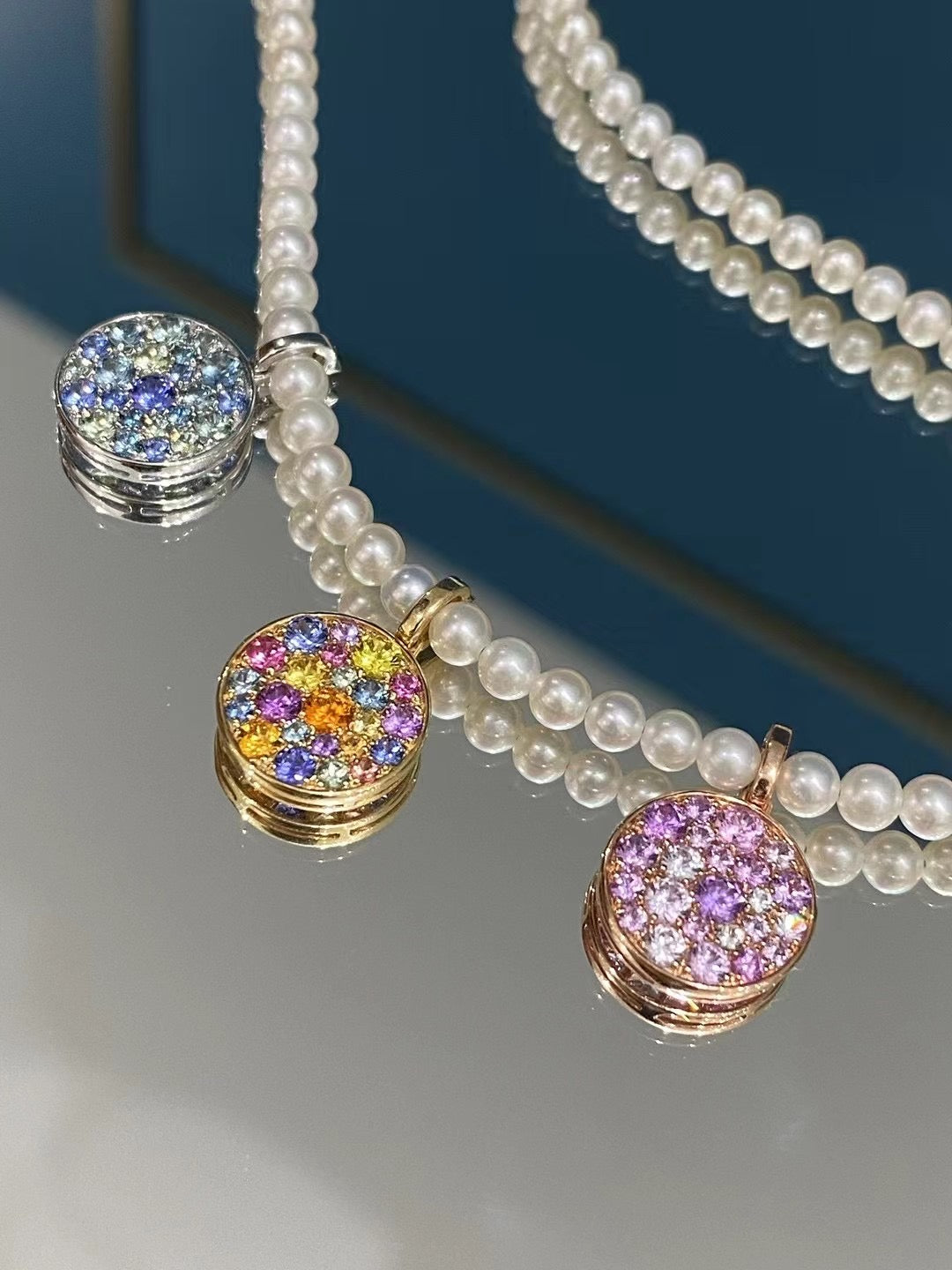 Rainbow Sapphire 18K Gold Pendant (Item No. SA036）