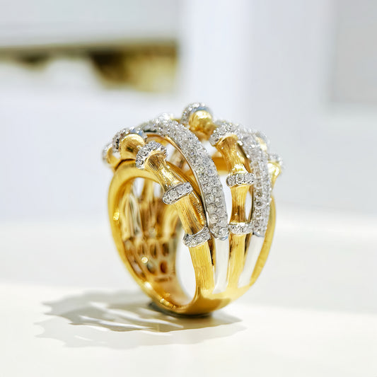 Vintage 18k Gold Diamond Ring (Item No. VT384）