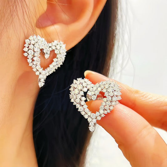 Heart 18k Gold Diamond Earring (Item No. VT266)