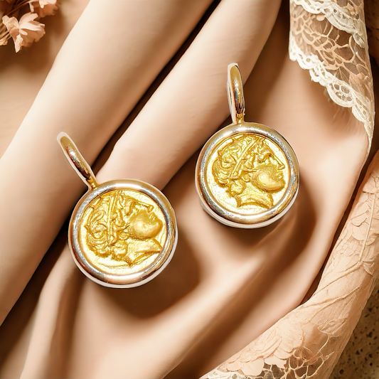 Apollo Ancient Greek Coin Medallion 18k 24k Gold Pendant (Item No. COIN065）