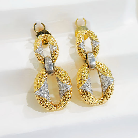 Vintage 18k Gold Diamond Earring (Item No. VT267)