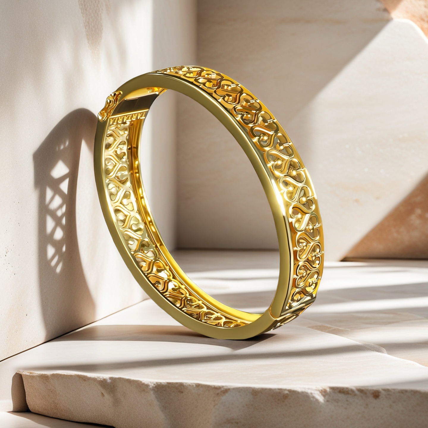 Greek Key Hollow Sterling Silver/9k/14k/18k Gold Bangle(Item No. GB0016）