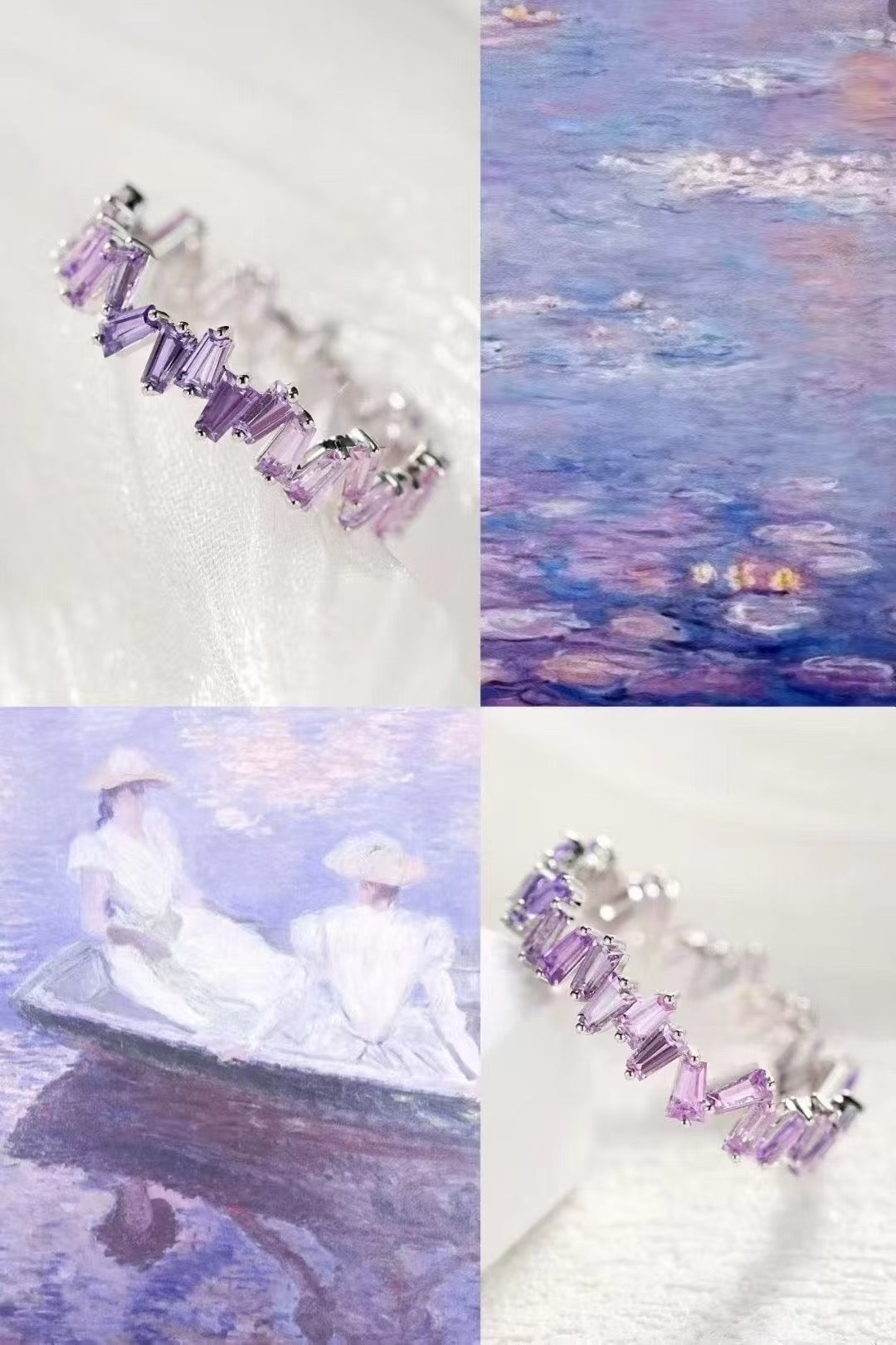 T Square Cut Rainbow Sapphire 18k Gold Ring (Item No. SA019）