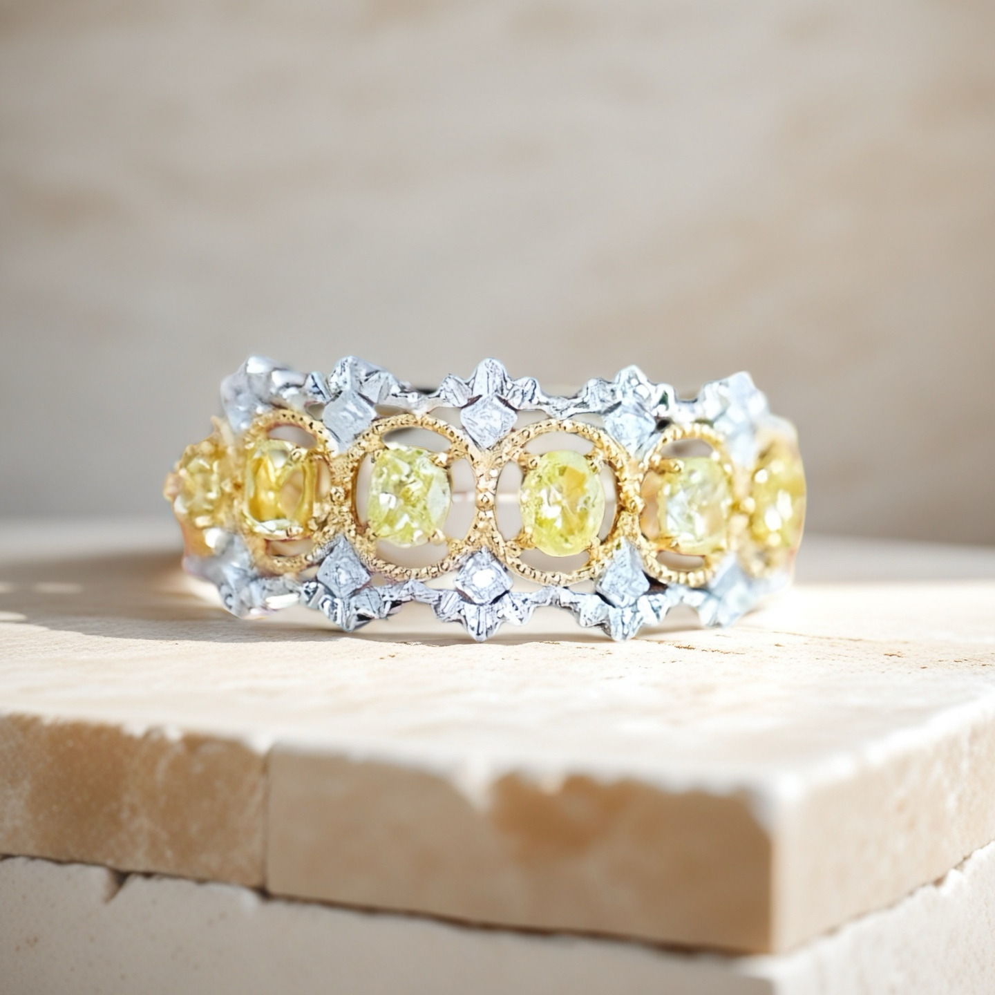 Lace Vintage 18k Gold Diamond Ring (Item No. VT028）