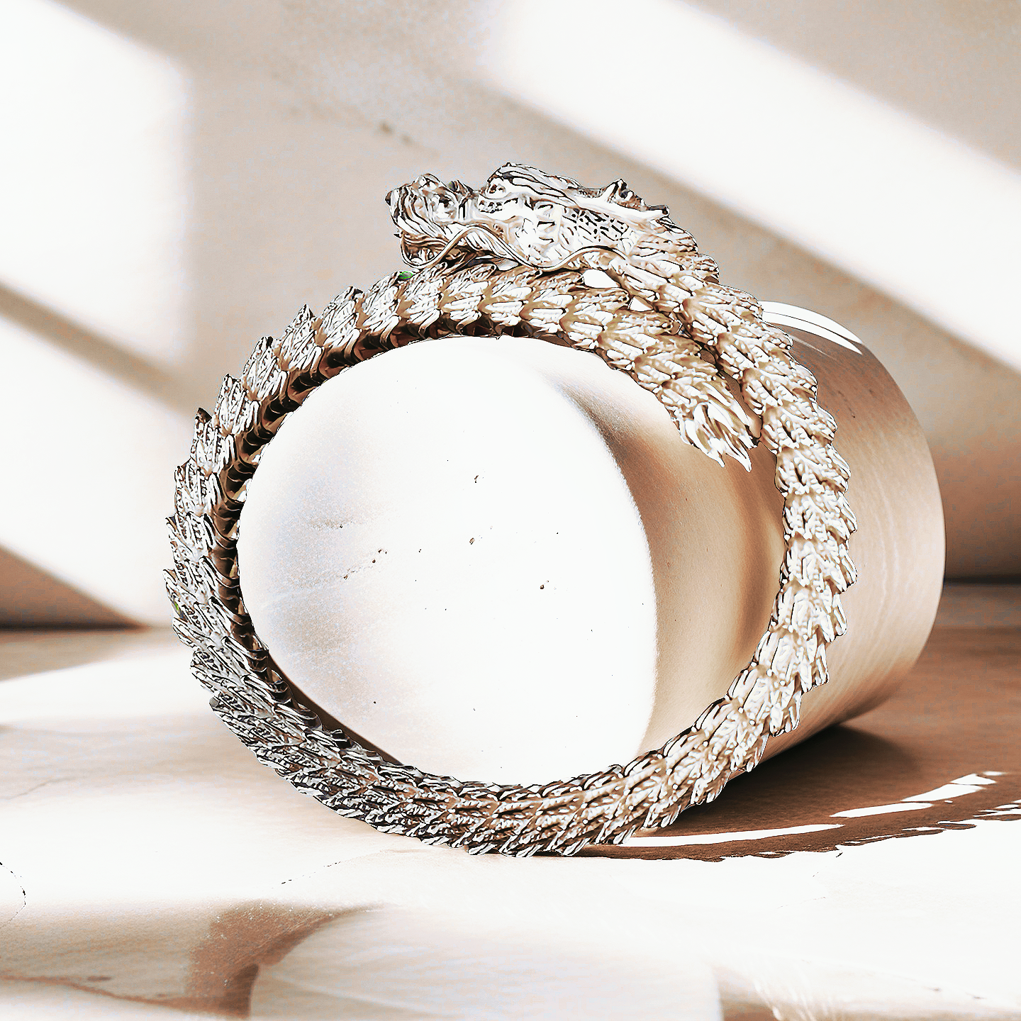 Dragon Elastic Sterling Silver/9k/14k/18k Gold Bracelet (Item No. GB0001）