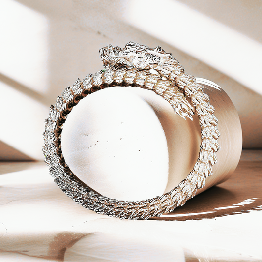 Dragon Elastic Sterling Silver/9k/14k/18k Gold Bracelet (Item No. GB0001）