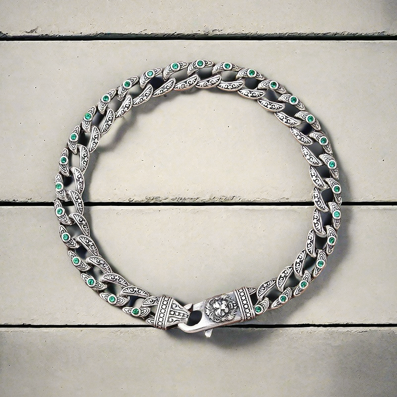 Lion Head Vintage Silver Bracelet (Item No. B0670）