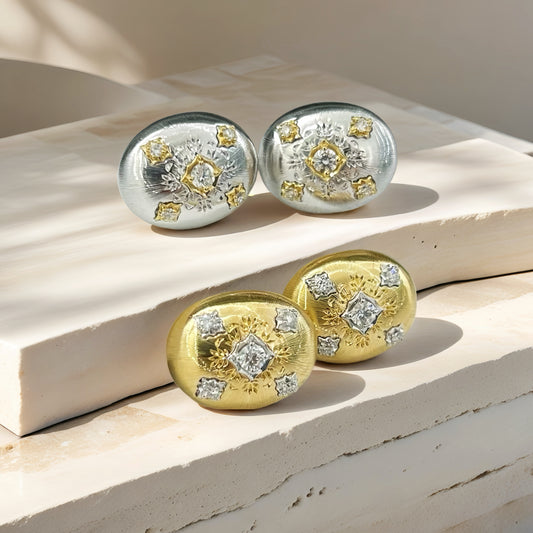 Vintage 18k Gold Diamond Earring (Item No. VT232）