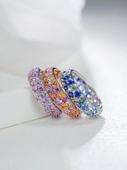 Rainbow Sapphire 18k Gold Ring (Item No. SA043）