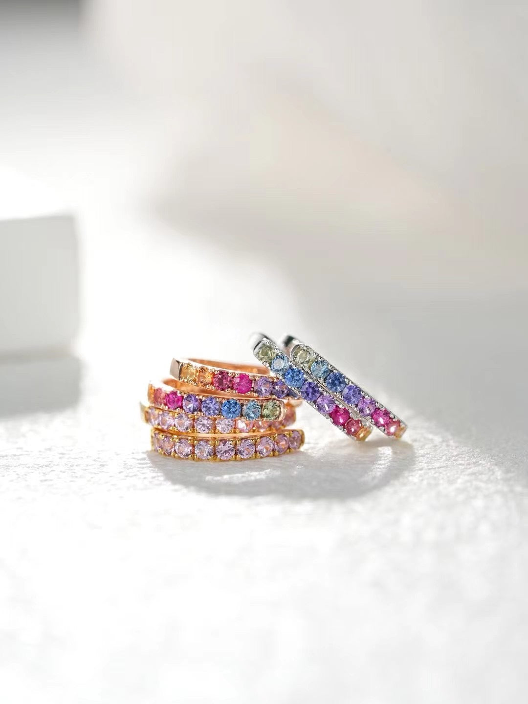 Rainbow Sapphire 18K Gold Earring (Item No. SA002）