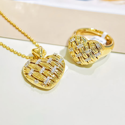 Heart Vintage 18k Gold Diamond Pendant (Item No. VT 293)