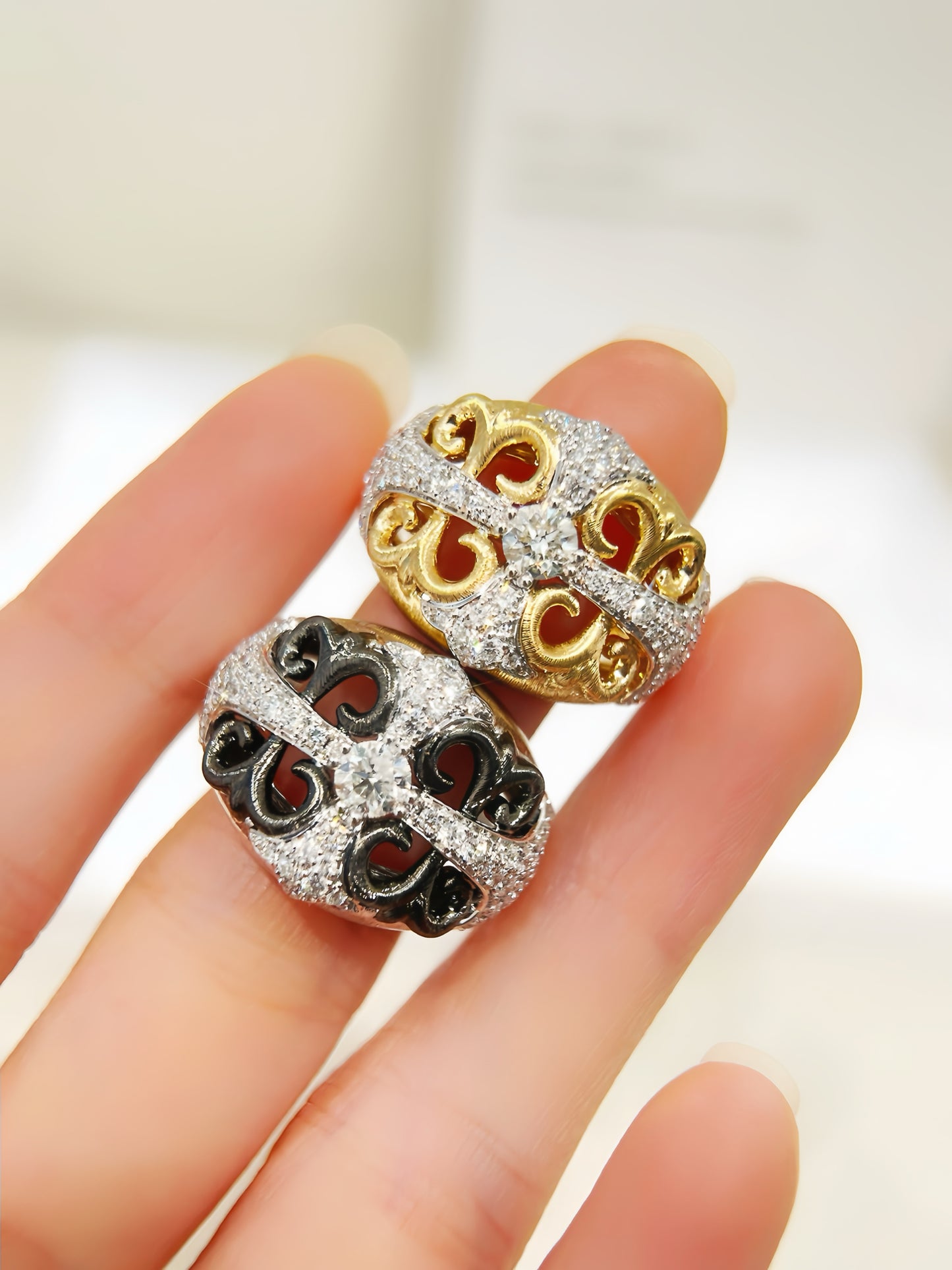Vintage 18k Gold Diamond Ruby Ring (Item No. VT411）