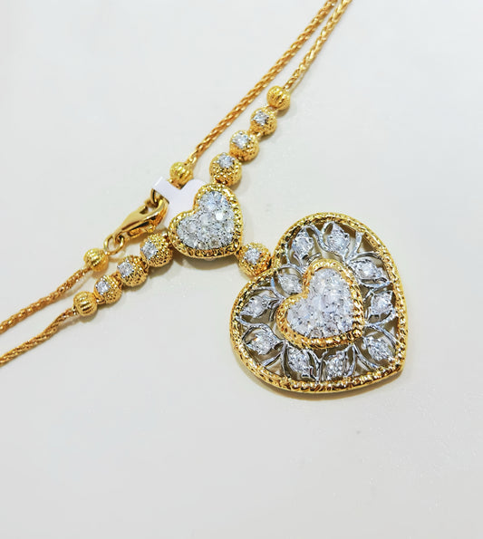 Heart Vintage 18k Gold Diamond Pendant (Item No. VT436）